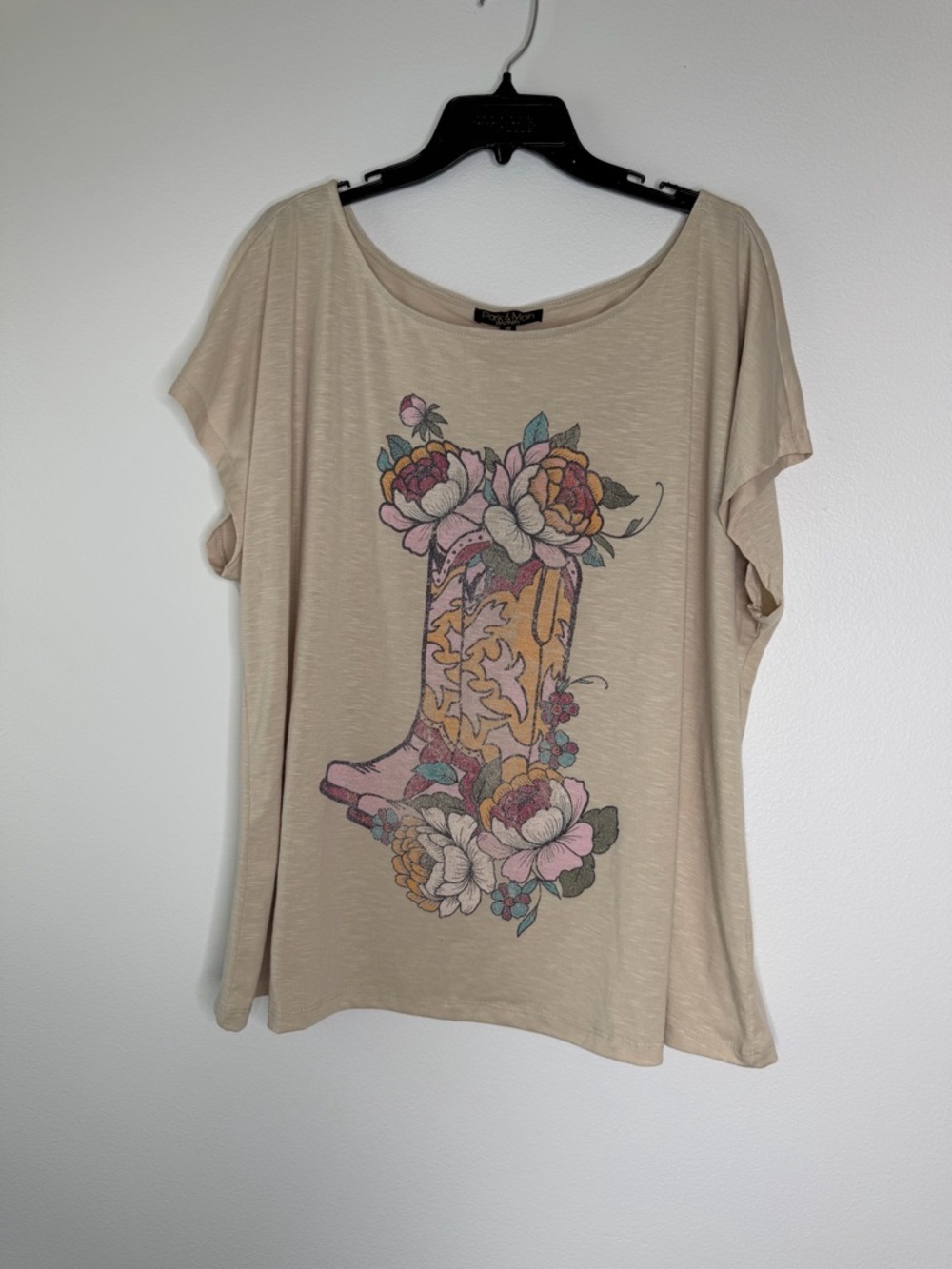 Park & Main 3X NWT Plus Size Western Graphic Tee Cowgirl Festival Floral Tee - Picture 2 of 10